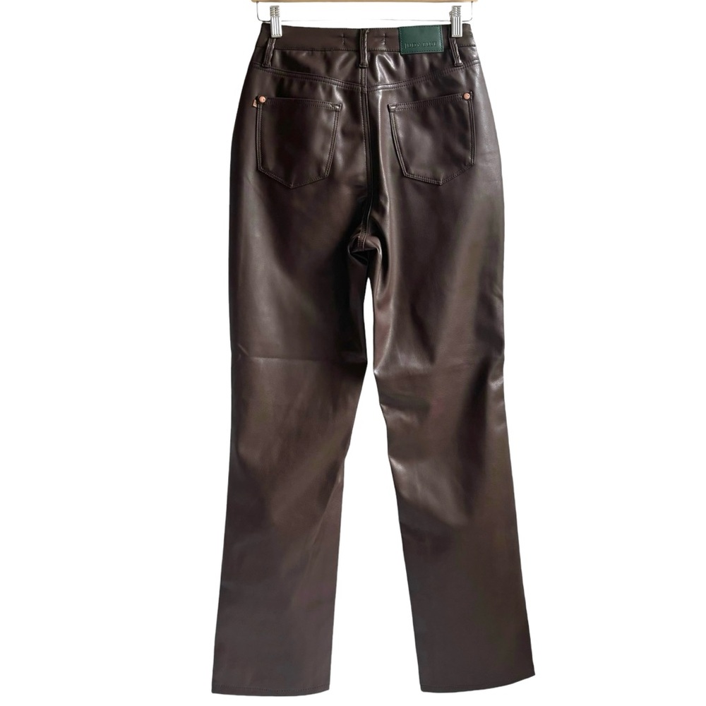 Judy Blue Tummy Control High Rise Faux Leather Straight Pants Espresso Size 26 - Picture 17 of 17